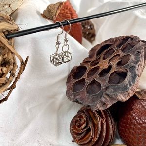 🔥Bundle 3 for $30🔥 silver crystal caged earrings